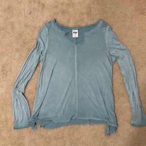 Flowy deep neck blouse